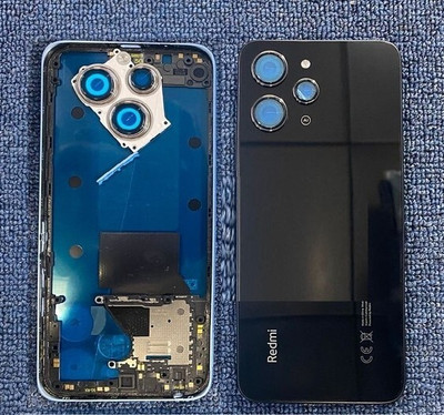 SRaccessories Xiaomi Redmi 12 4G (Housing Body) (Side Keys with Middle Body) Full Panel(Midnight Black)