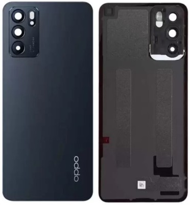 Sandreezz Oppo Reno6 5G (With Camera lens Ring) (with Proper Logo) Back Panel(Stellar Black)