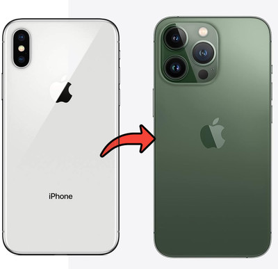 Hespa iPhone X to iPhone 13 Pro Full Body Housing Converter Kit Include Battery Adhesive & Waterproof Seal - Full Panel(Green)