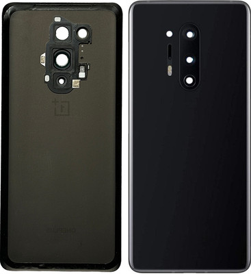 imbi OnePlus 8 Pro (1+8 Pro) Battery Door Wth Camera Glass Back Panel(Black)
