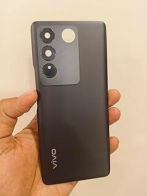 Docile Vivo V27 Back Glass Back Door Panel Back Panel(Black)
