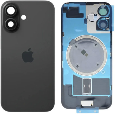 Unique4Ever Apple iPhone 16 with Camera Lens Cover + MagSafe Magnet Back Panel(Black)