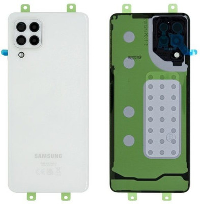SPAREWARE Samsung Samsung Galaxy A22 4G : Black (WITH ALL BRAND LOGO & CAMERA GLASS LENS FITTING) Back Panel(White)