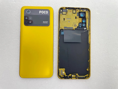 SRaccessories Poco M4 Pro 4G (Housing Body) (Side Keys with Middle Body) Full Panel(Poco Yellow)