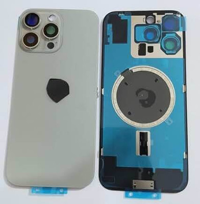 SPAREASP Iphone 16 Pro Max With Wireless Magnet and Camera Fitting Lens Back Panel(Titanium Silver)