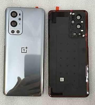 SPAREASP OnePlus 9 Pro (Glass) With Camera Lens Back Panel(Silver)