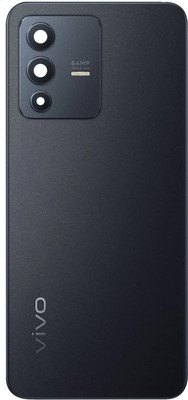 FriendzzWorld Vivo V23 With Camera Ring Lens Glass Back Panel(Black)