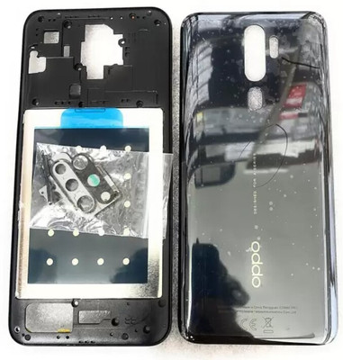 Sandreezz Oppo A5 2020 (With Middle Ring Camera Lens & Side Volume Power Buttons) Back Panel(Mirror Black)