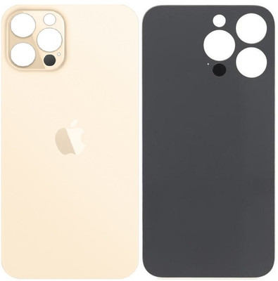 KezeMize Apple iPhone 13 Pro Max (Best Quality)(With Proper Logo)(Glass) Back Panel(Gold)