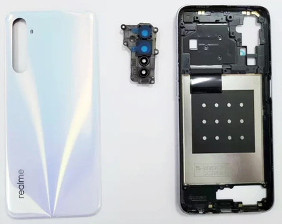 Sandy realme 6 (RMX2001) Middle Ring Camera Lens + Side Volume Power Buttons + Back Panel(Comet White)