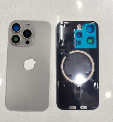 SPAREASP Iphone 15 Pro With Wireless Magnet and Camera Fitting Lens Back Panel(Titanium Grey)