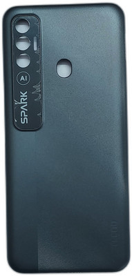 Spares4ever Tecno Spark 7 Pro Black KF8 Replacement Back Panel(Black)