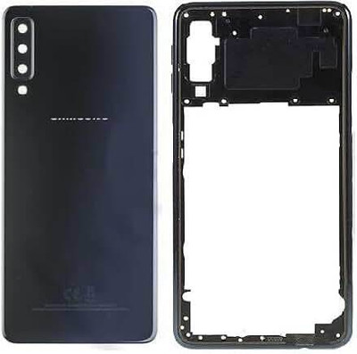 SPAREASP Samsung A7 2018 Back Panel With Middle Ring (Middle Ring + Back Panel) Front Panel(Black)