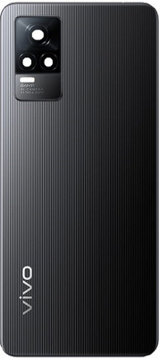 Sandreezz Vivo Y73 (Glass) (With Camera lens Ring) (with Proper Logo) Back Panel(Roman Black)