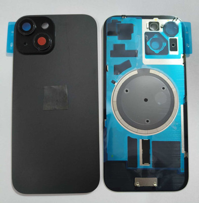 SPAREWARE Apple With Wireless Magnet Camera Glass Lens iPhone 15 -Black Back Panel(Black)