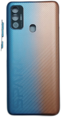 Spares4ever Tecno Spark 7 Orange Replacement Back Panel(Orange)