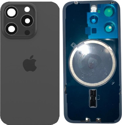 Sandreezz Apple iPhone 15 Pro Rear Housing Glass + Camera Lens + Metal Plate + Magsafe Magnets Back Panel(Black Titanium) Sandreezz Apple iPhone 15 Pro Rear Housing Glass + Camera Lens + Metal Plate + Magsafe Magnets Back Panel(Black Titanium)