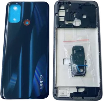 Sandreezz Oppo A53 with Proper Logo (With Middle Ring Camera Lens & Side Volume Power Buttons) Full Panel(Moonlight Black)