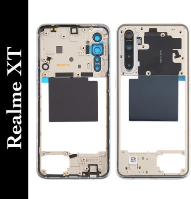 Flipkart SmartBuy Realme XT Middle Frame Bezel Plate With Side Volume & Power Buttons Camera Glass Lens Back Panel(White)