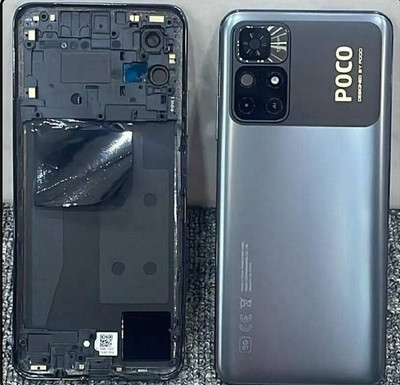 SRaccessories Poco M4 Pro 5G (Housing Body) (Side Keys with Middle Body) Full Panel(Power Black)