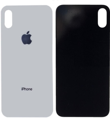 KezeMize Apple iPhone X (Best Quality)(With Proper Logo)(Glass) Back Panel(Silver)