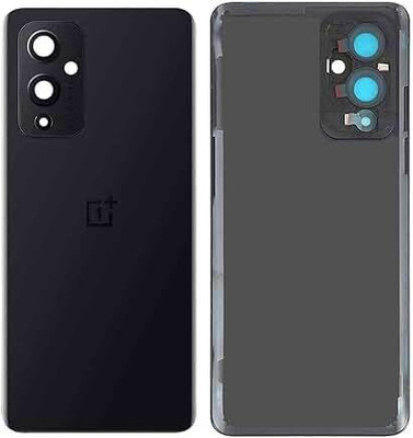 SPAREASP OnePlus 9 (Glass) With Camera Lens Back Panel(Black)