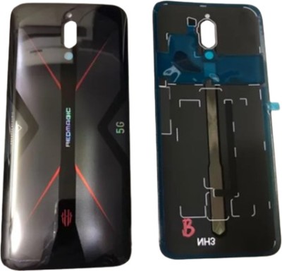 Sandreezz ZTE Nubia Red Magic 5G (Glass) (Best Quality) (with Proper Logo) Back Panel(Eclipse Black)