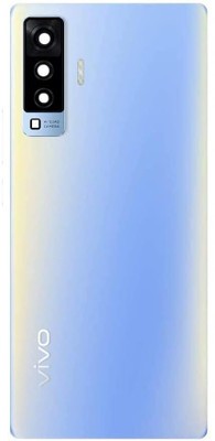 Docile Docile Back Panel for Vivo X50 (Blue) Rear Glass Housing Body Cover with Camera Lens Cutout Back Panel(blue)