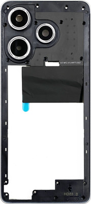 HQP for Tecno Spark 10 Pro 4G ( KI7 ) - [ With Volume Keys + Network Strips + Camera Glass ] Middle frame bezel Chassis Ring Digitizer Panel(Silver / Pearl White)
