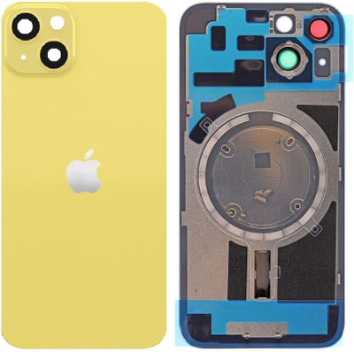 Sandreezz Apple iPhone 14 Plus Rear Housing Glass + Camera Lens + Metal Plate + Magsafe Magnets Back Panel(Yellow) Sandreezz Apple iPhone 14 Plus Rear Housing Glass + Camera Lens + Metal Plate + Magsafe Magnets Back Panel(Yellow)