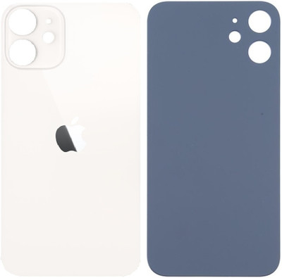 Sandreezz Apple iPhone 12 (Glass) (Best Quality) (with Proper Logo) Back Panel(White)