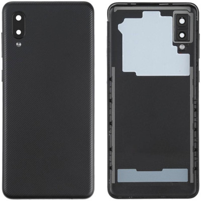 SPAREWARE Samsung Samsung Galaxy A02 : Black (WITH ALL BRAND LOGO) Back Panel(Black)