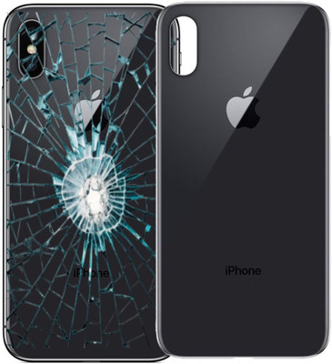 Flipkart SmartBuy Apple iPhone X / iPhone 10 (Glass) Back Panel(Silver)