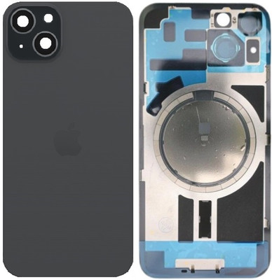 Sandreezz Apple iPhone 15 Plus Rear Housing Glass + Camera Lens + Metal Plate + Magsafe Magnets Back Panel(Black) Sandreezz Apple iPhone 15 Plus Rear Housing Glass + Camera Lens + Metal Plate + Magsafe Magnets Back Panel(Black)