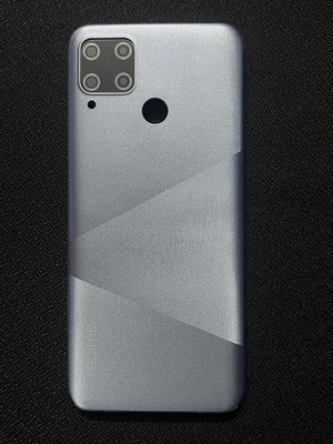 Emrse Realme C15 Replacement Back Cover (With camera Lens Glass & Outer Button) Back Panel(Silver)