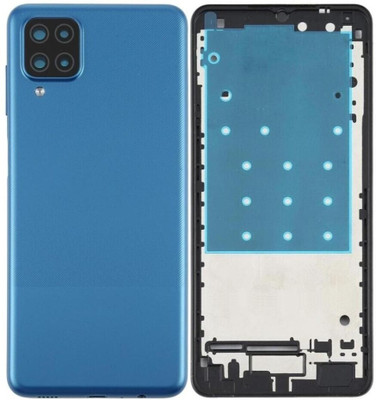 imbi Samsung Galaxy A12 Mobile Phone Panel With Middle Frame, Volume Button Camera Glass Full Panel(Blue)