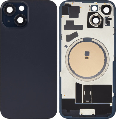 Spares4ever iPhone 15 Black Replacement Glass with Camera Lens and Magsafe Magnet Back Panel(Black)