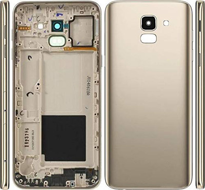 imbi Samsung Galaxy J6/ Samsung Galaxy On6 (J600F/DS) Power and Volume Button Camera Glass Full Panel(Gold)