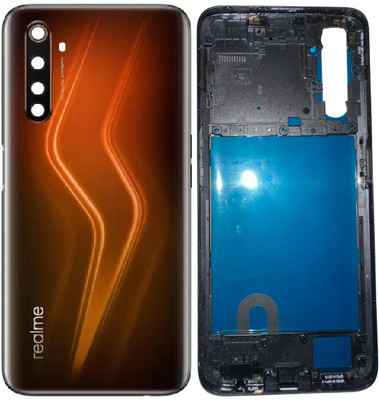 Sandreezz Realme 6 Pro (with Proper Logo) (With Middle Ring & Side Volume Power Buttons) Full Panel(Lightning Orange)