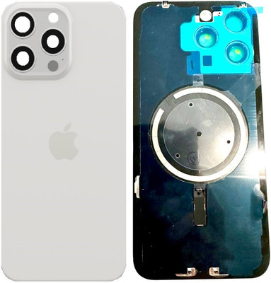 Sandreezz Apple iPhone 15 Pro Max Rear Housing Back Glass + Camera Lens + Magsafe Magnets Back Panel(White Titanium) Sandreezz Apple iPhone 15 Pro Max Rear Housing Back Glass + Camera Lens + Magsafe Magnets Back Panel(White Titanium)