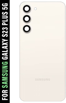 Safa Samsung Galaxy S23+ Plus 5G With Camera Glass Back Panel(Cream)