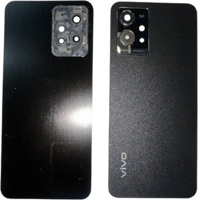 Sandreezz Vivo T1 (5G) (Glass) (With Camera lens Ring) (with Proper Logo) Back Panel(Starlight Black)