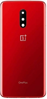 KezeMize OnePlus 7 Original Quality (with Camera Lens) (with Proper Logo) (Glass) Back Panel(Red)