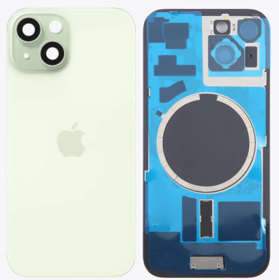 Flipkart SmartBuy Apple iPhone 15 Battery Back Glass with Camera Lens Cover + MagSafe Magnet Back Panel(Green)