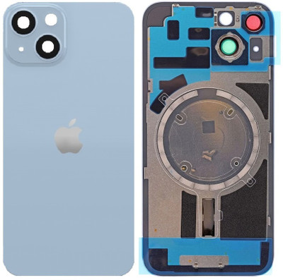Sandreezz Apple iphone 14 Rear Housing Glass + Camera Lens + Metal Plate + Magsafe Magnets Back Panel(Blue) Sandreezz Apple iphone 14 Rear Housing Glass + Camera Lens + Metal Plate + Magsafe Magnets Back Panel(Blue)