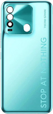 HQP for Tecno Spark 8 ( KG6, KG6k, MZ-TECNO KG6k ) [ With Volume Keys and Camera Glass ] Battery Back Door Replacement Back Panel(Turquoise Cyan)