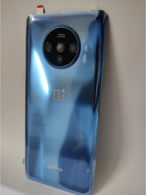 TrofT OnePlus 7T(Glass) With Camera Lens Back Panel(Glacier Blue)
