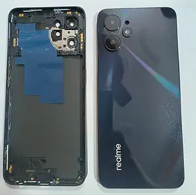AAA Spares For Realme 9i (4g) body housing (with Camera Lens,Midle Ring,Key) Full Panel(Black)