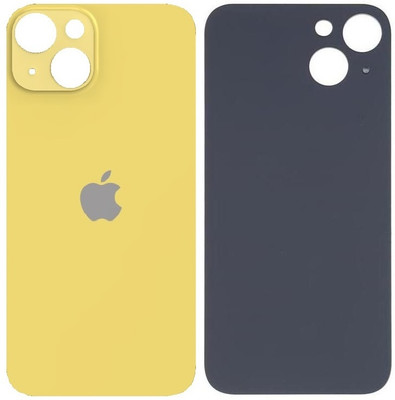 Kraze4blaze Apple iPhone 14 (Best Quality)(With Proper Logo)(Glass) Back Panel(Yellow)