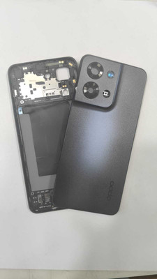 IncMart For Oppo Reno 8 Body Housing With key,Ring,Camara Lens Full Panel(Black)